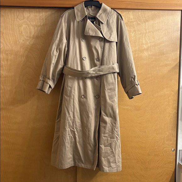 London Fog Vintage Tan Long Sleeve Trench Heavyweight Coat Size 18W/18 1/2 Reg